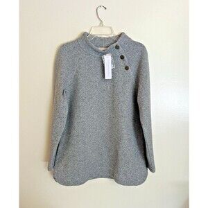 Soft Surroundings Size M Mock Neck Brooke Tunic Black White Herringbone Soft NWT